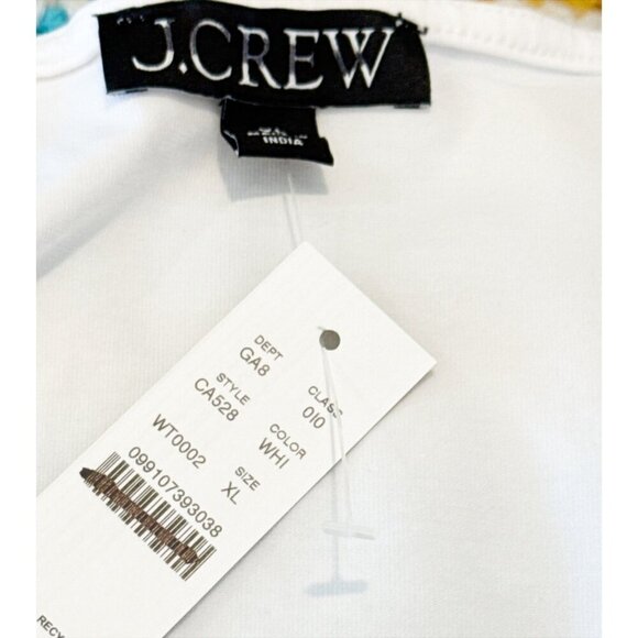 J. Crew Women's Squareneck Cap Sleeve Stretch Top White Size XL NWT - Picture 6 of 7